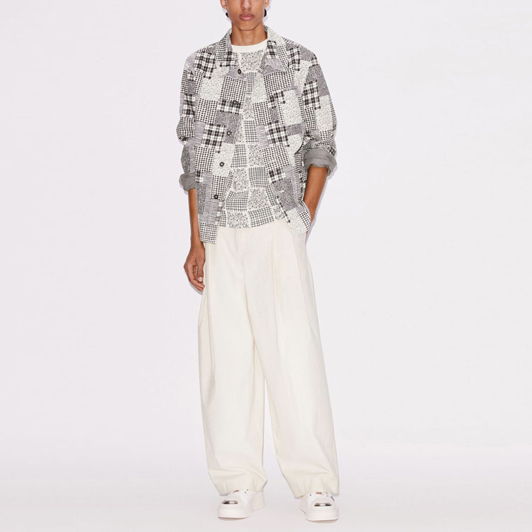 KENZO SS23  Grey Checkered Patchwork Printed Long Sleeve Jacket. FD55VE2239T6-02 圖 4