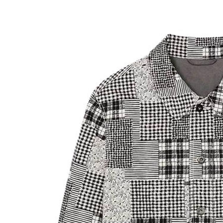 KENZO SS23  Grey Checkered Patchwork Printed Long Sleeve Jacket. FD55VE2239T6-02 圖 7