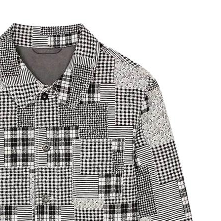 KENZO SS23  Grey Checkered Patchwork Printed Long Sleeve Jacket. FD55VE2239T6-02 圖 8