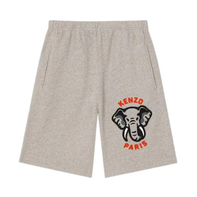 KENZO SS23 Grey Elephant Print Casual Shorts FD55PA7884MB-94