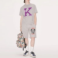 KENZO SS23 灰色大象圖案休閒短褲 FD55PA7884MB-94 Shop KENZO SS23 灰色大象圖案休閒短褲 FD55PA7884MB-94