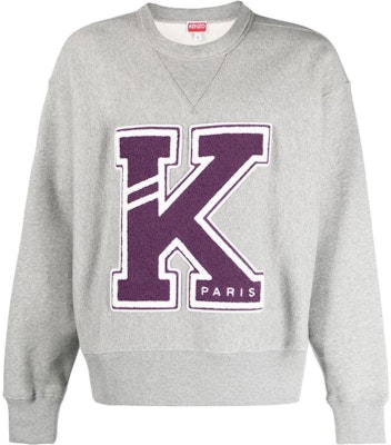 KENZO SS23 Grey Logo Print Crewneck Pullover Long Sleeve Sweatshirt FD55SW4944MB-94 Buy KENZO SS23 Grey Logo Print Crewneck Pullover Long Sleeve Sweatshirt FD55SW4944MB-94