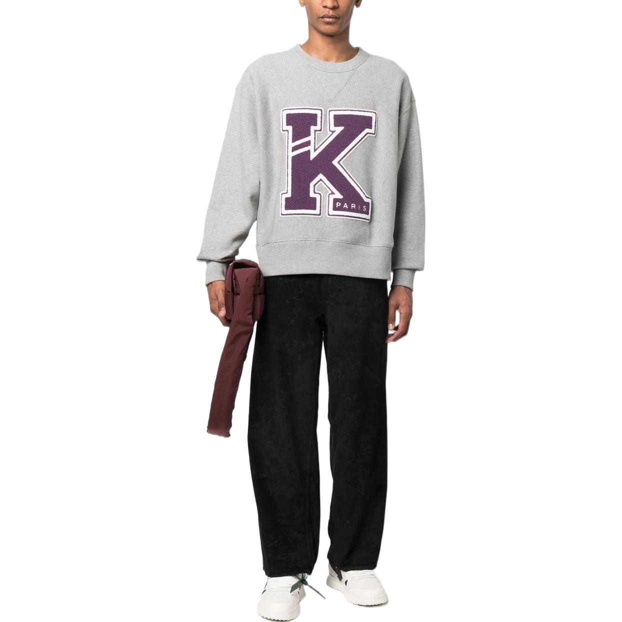 Lookbook KENZO SS23  Grey Logo Print Crewneck Pullover Long Sleeve Sweatshirt FD55SW4944MB-94