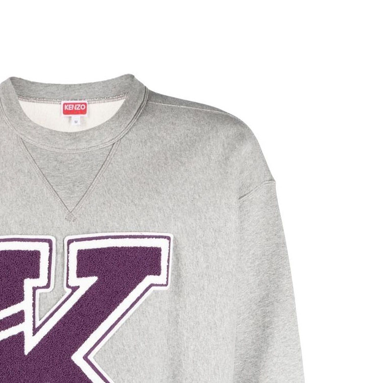 Sizing KENZO SS23  Grey Logo Print Crewneck Pullover Long Sleeve Sweatshirt FD55SW4944MB-94