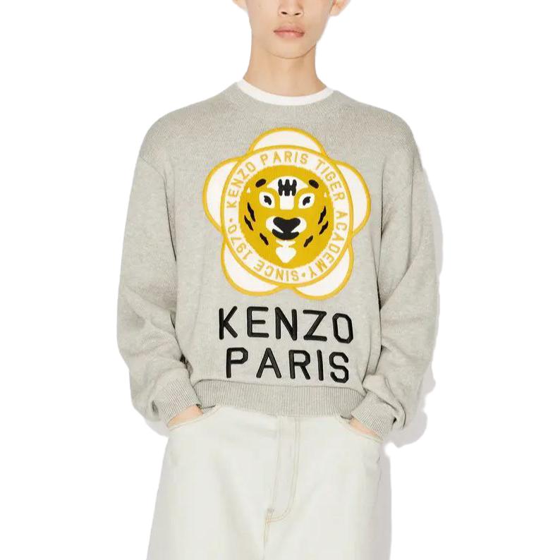 Purchase KENZO SS23 Sweater Abu-Abu Lengan Panjang dengan Desain Motif Hewan. FD65PU4293BB-93