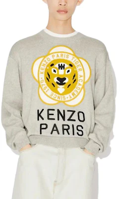 KENZO SS23 Sweater Abu-Abu Lengan Panjang dengan Desain Motif Hewan. FD65PU4293BB-93 Purchase KENZO SS23 Sweater Abu-Abu Lengan Panjang dengan Desain Motif Hewan. FD65PU4293BB-93