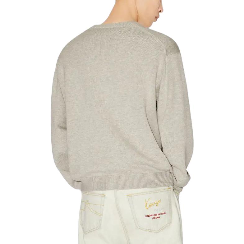 Details for KENZO SS23 Sweater Abu-Abu Lengan Panjang dengan Desain Motif Hewan. FD65PU4293BB-93