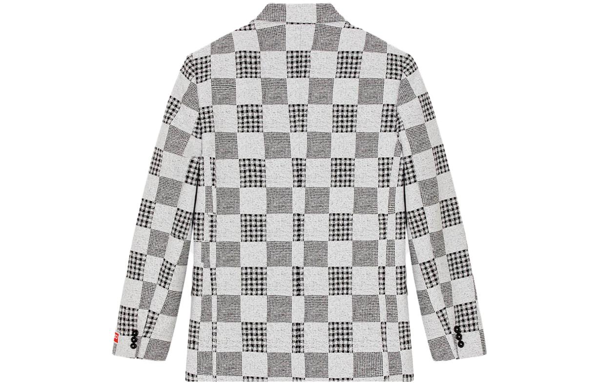 Lookbook KENZO SS23  Grey Plaid Detail Single-Breasted Blazer Jacket. FD55VE1269JF-77