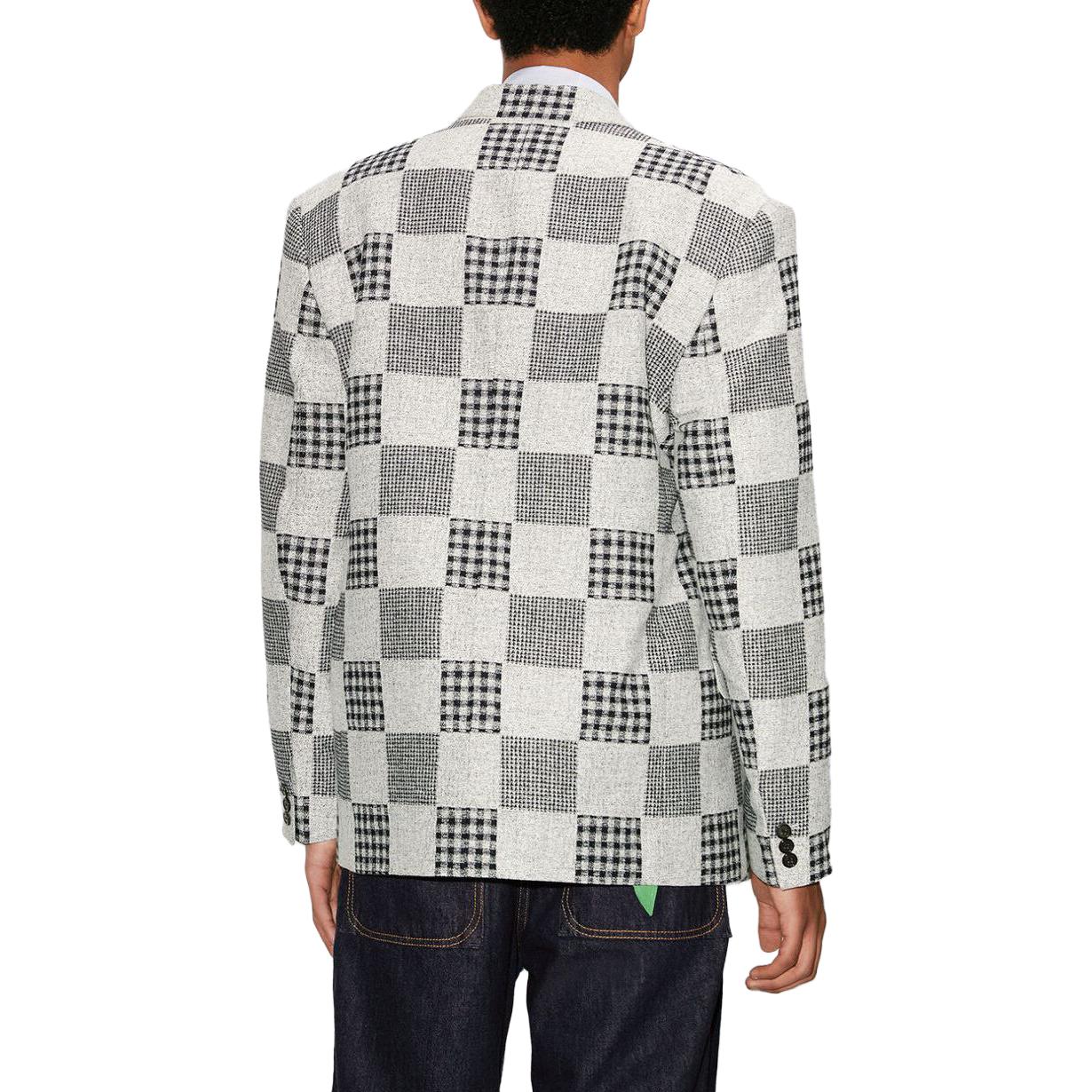 Details for KENZO SS23  Grey Plaid Detail Single-Breasted Blazer Jacket. FD55VE1269JF-77