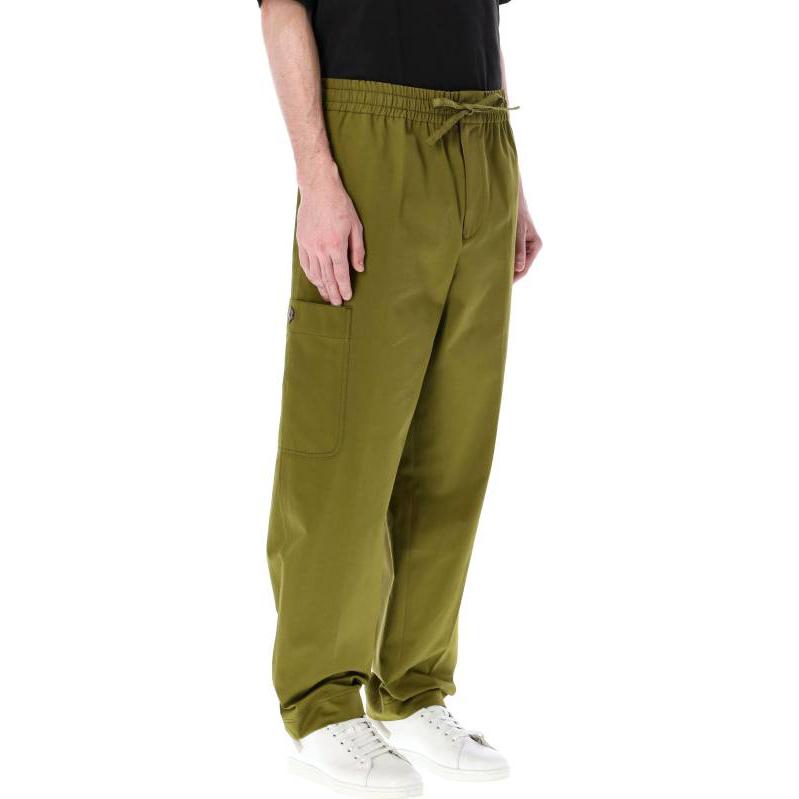 Shop KENZO SS23  High-Waisted Straight-Leg Pants Green FD55PA5019RD-50