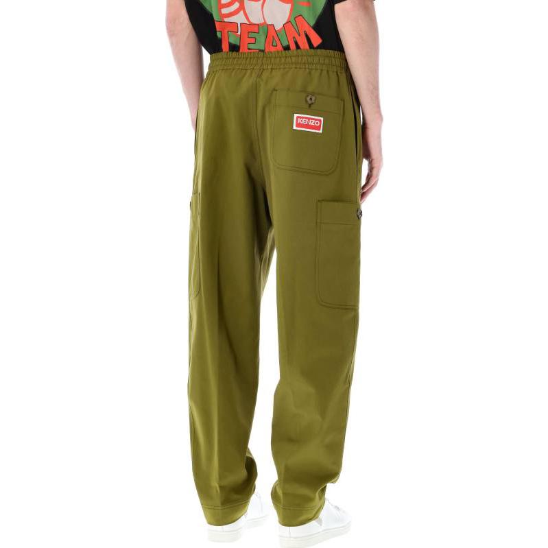 Purchase KENZO SS23  High-Waisted Straight-Leg Pants Green FD55PA5019RD-50