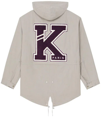 KENZO SS23 Jaket Parka Logo Bordir Loose Fit Hoodie Abu Mutiara. FD55OU3031NA-94 Lookbook KENZO SS23 Jaket Parka Logo Bordir Loose Fit Hoodie Abu Mutiara. FD55OU3031NA-94