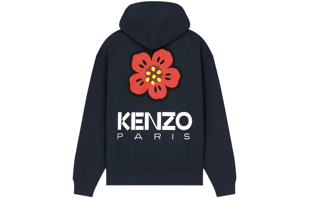 Lookbook KENZO SS23  Logo Print Hoodie in Deep Navy Blue. FD55SW4444ME-77