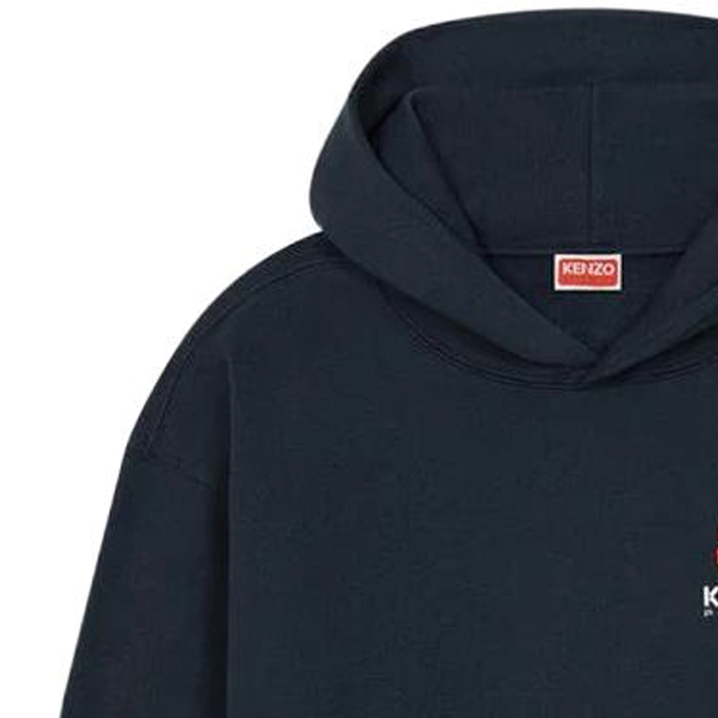 Cheap KENZO SS23  Logo Print Hoodie in Deep Navy Blue. FD55SW4444ME-77