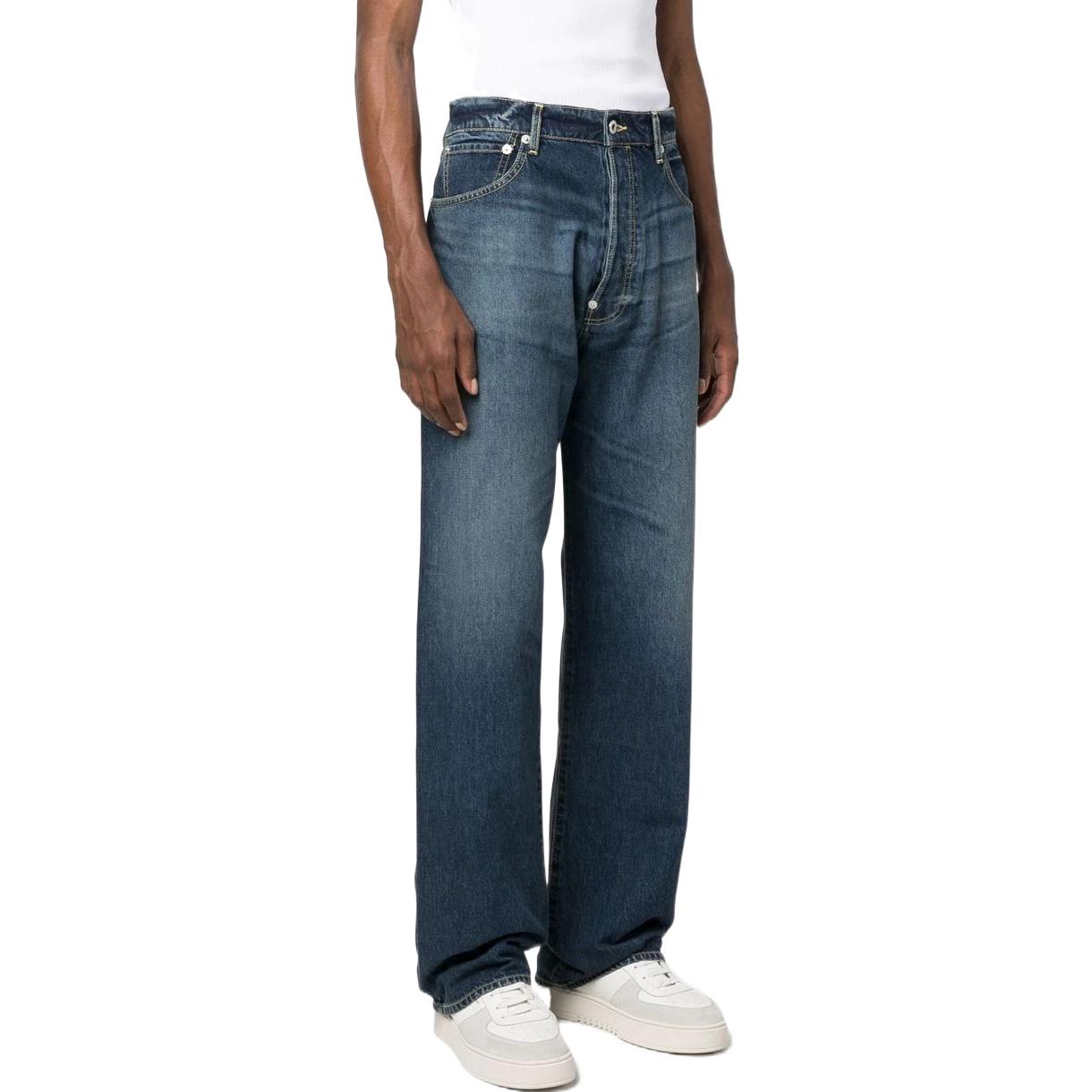 Purchase KENZO SS23  Mid-Rise Straight-Leg Button Jeans Blue FD55DP4066B2-DD