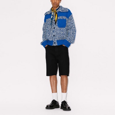 KENZO SS23 Midnight Blue Polo Cardigan with Letter Embroidery. FD55CA3543AF-77 Shop KENZO SS23 Midnight Blue Polo Cardigan with Letter Embroidery. FD55CA3543AF-77