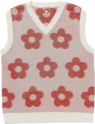 ケンゾー SS23 ピンク フローラル刺繍 Vネック ノースリーブ ニットベスト FD65PU4253CA-02 Order ケンゾー SS23 ピンク フローラル刺繍 Vネック ノースリーブ ニットベスト FD65PU4253CA-02