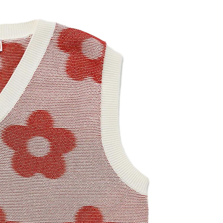 Details for ケンゾー SS23 ピンク フローラル刺繍 Vネック ノースリーブ ニットベスト FD65PU4253CA-02