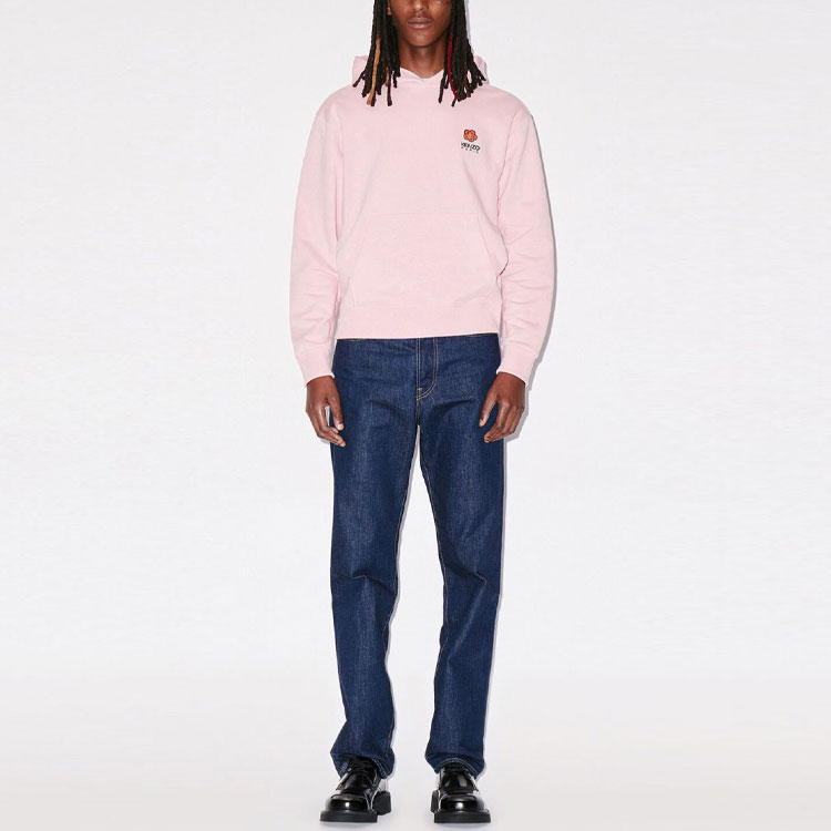 Shop KENZO SS23  Pink Sweatshirt with Solid Floral Logo Print. FD55SW4414MF-30