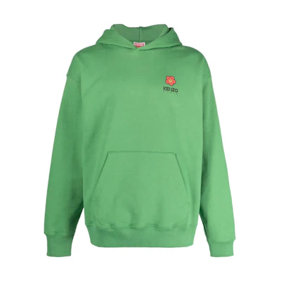 KENZO SS23 Solid Color Green Oversized Hoodie. FD55SW4444ME-57