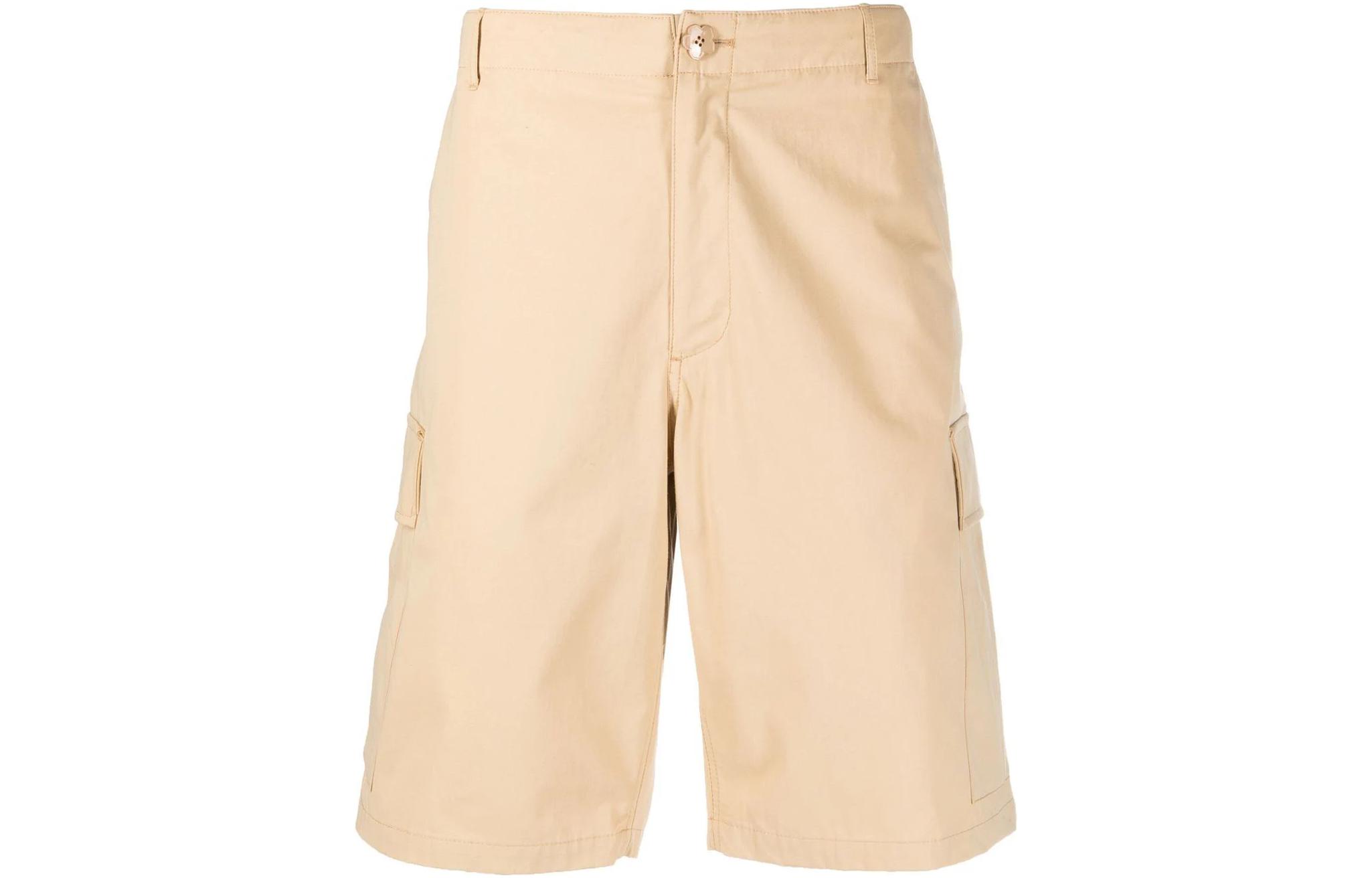 Order KENZO SS23  Solid Straight Cargo Shorts Beige FD55SH2359RO-11