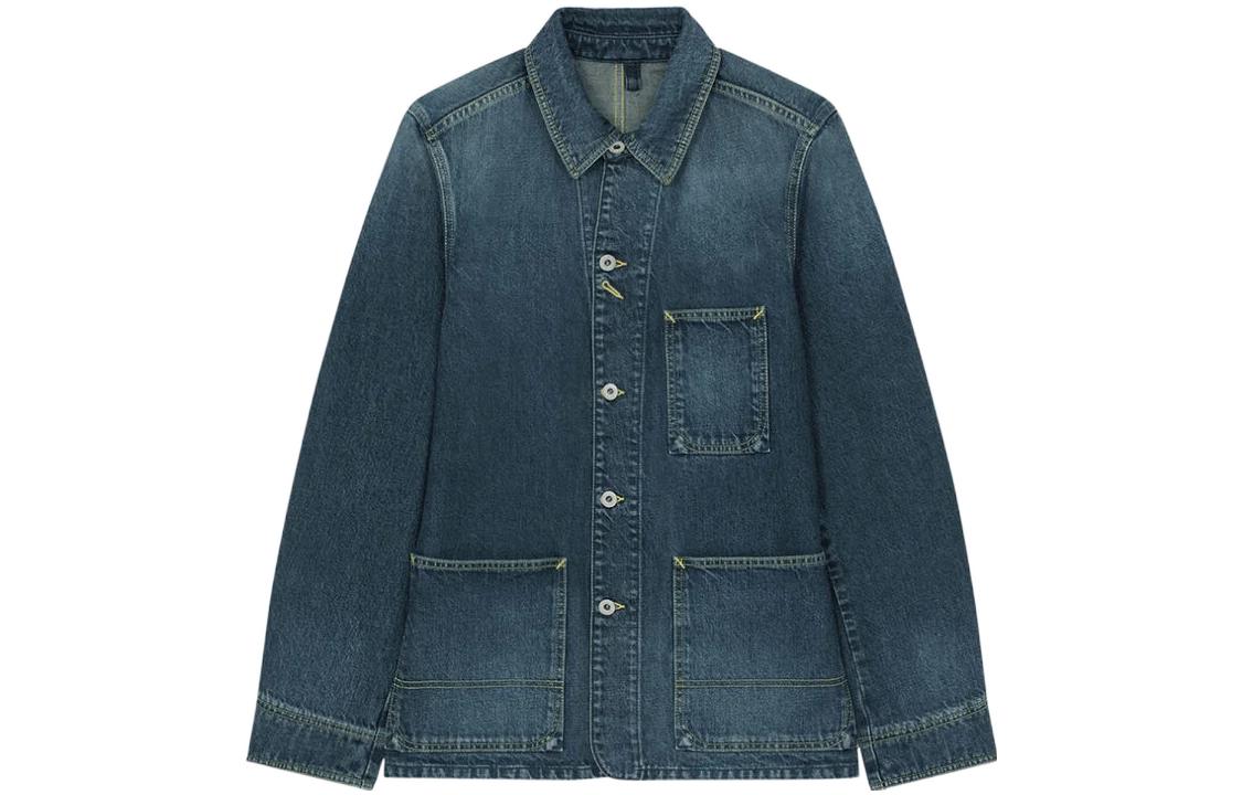 KENZO SS23  Washed Denim Jacket Overshirt Deep Blue FD55DV1026B2-DD