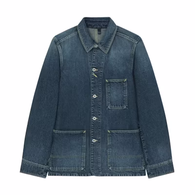 KENZO SS23 Washed Denim Jacket Overshirt Deep Blue FD55DV1026B2-DD