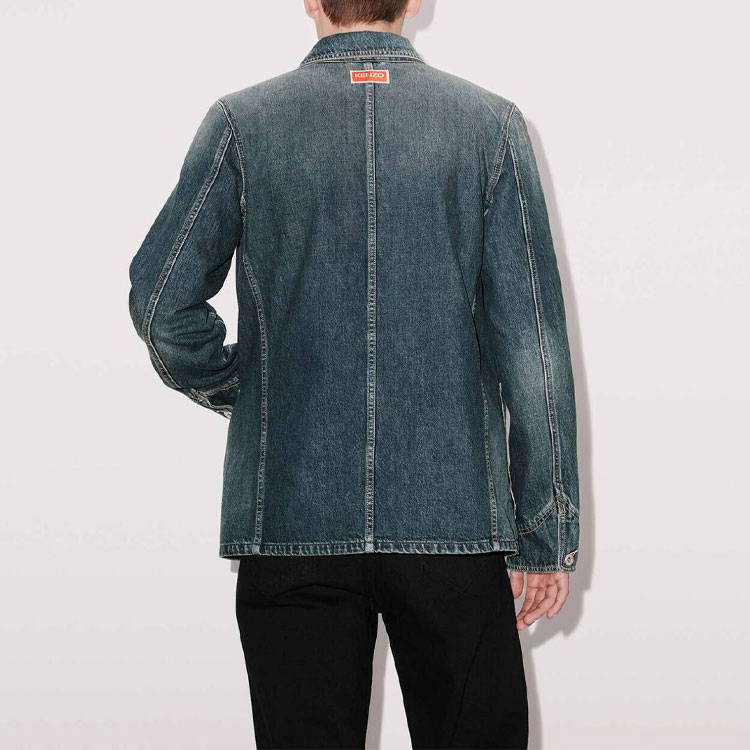 KENZO SS23  Washed Denim Jacket Overshirt Deep Blue FD55DV1026B2-DD 圖 6