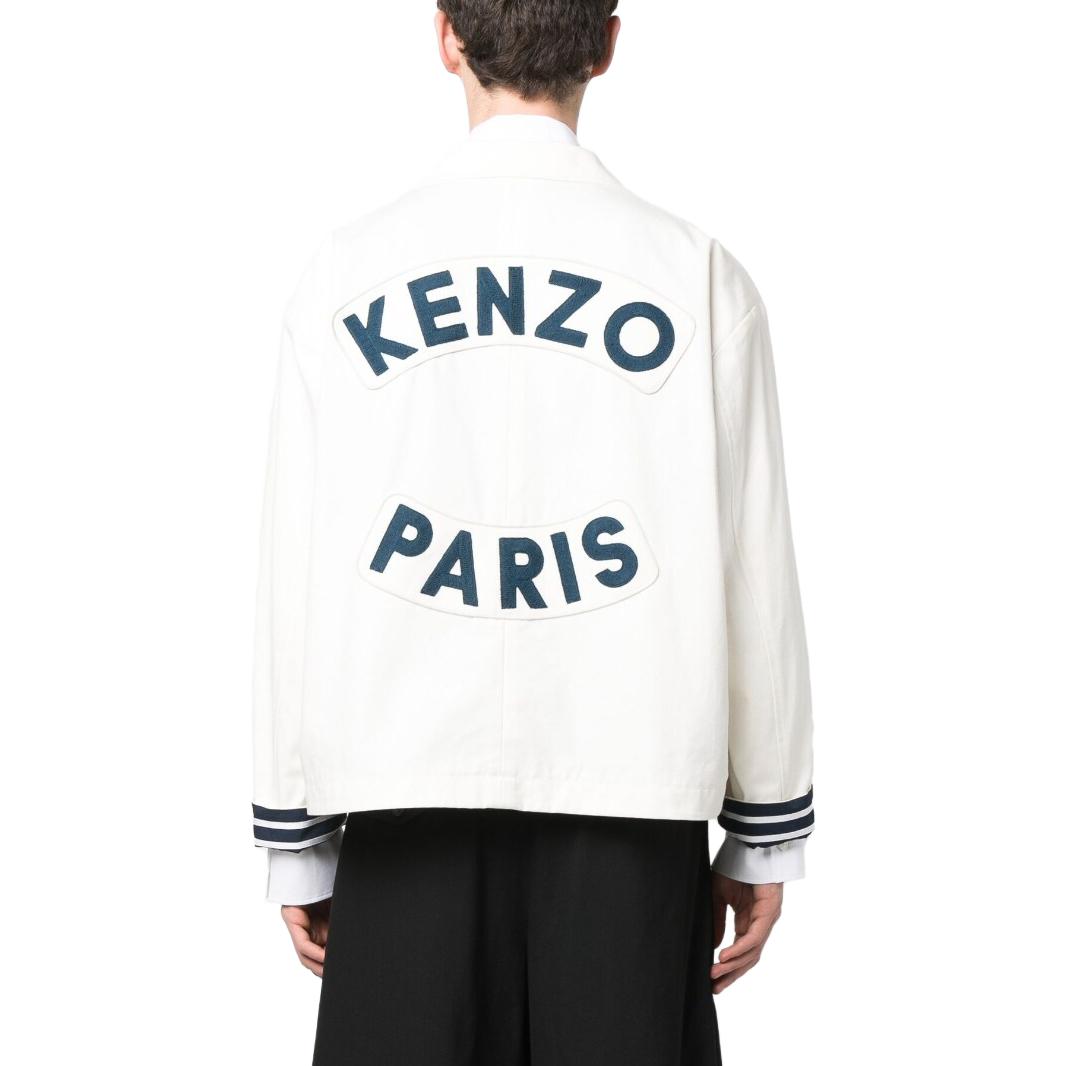 KENZO SS23  White Polo Collar Logo Print Long Sleeve Jacket. FD55VE2249RT-02 圖 4