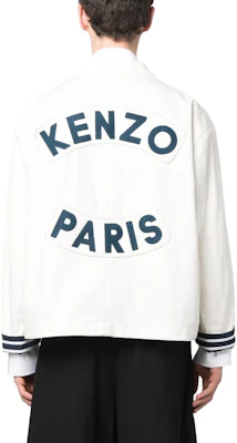 KENZO SS23 Chaqueta Blanca de Manga Larga con Logo y Cuello Polo. FD55VE2249RT-02 Shop KENZO SS23 Chaqueta Blanca de Manga Larga con Logo y Cuello Polo. FD55VE2249RT-02