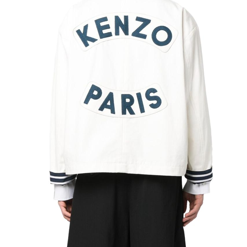 KENZO SS23  White Polo Collar Logo Print Long Sleeve Jacket. FD55VE2249RT-02 圖 6