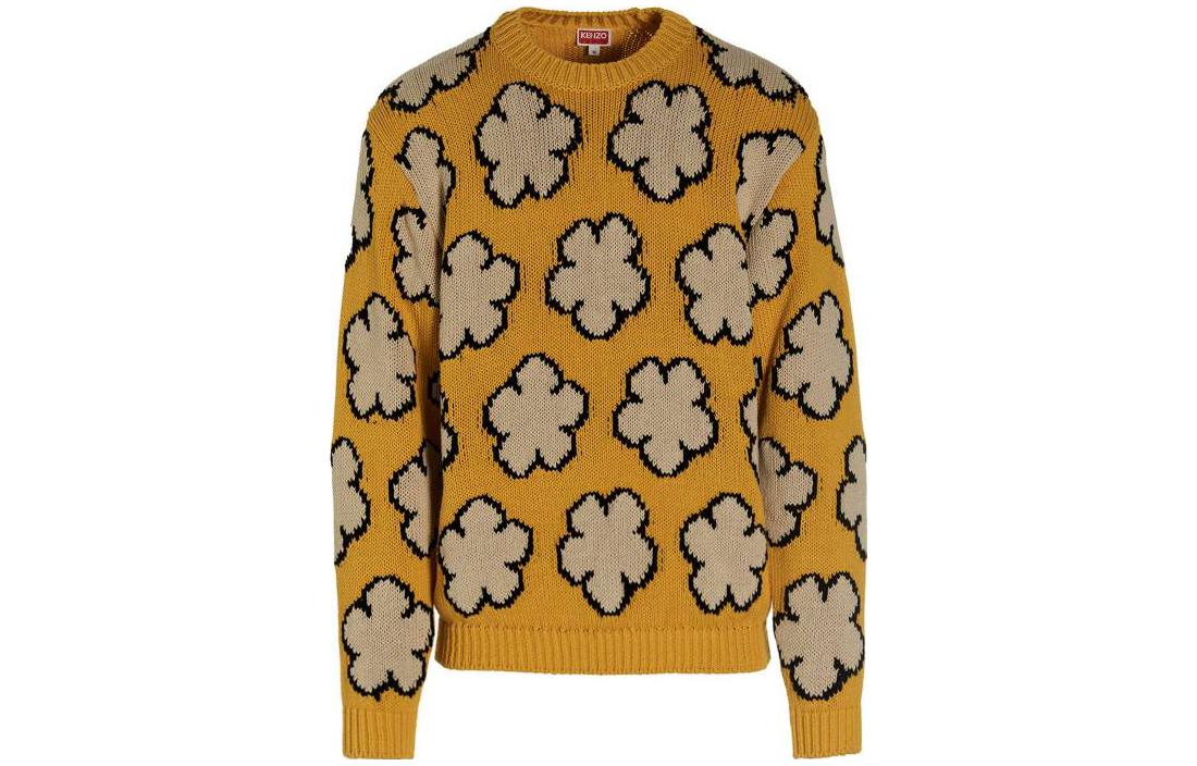 KENZO SS23  Yellow Knit Sweater with Floral Jacquard Design. FD55PU3563CI-40 圖 2