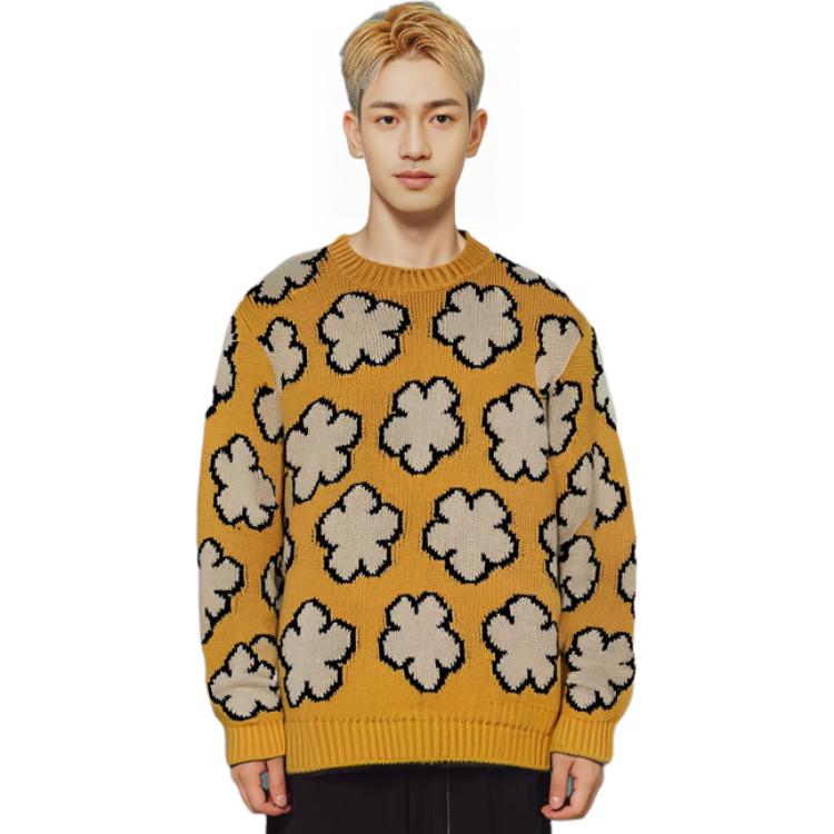 KENZO SS23  Yellow Knit Sweater with Floral Jacquard Design. FD55PU3563CI-40 圖 5