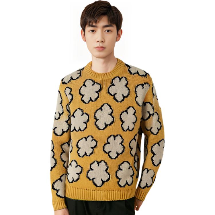 KENZO SS23  Yellow Knit Sweater with Floral Jacquard Design. FD55PU3563CI-40 圖 6