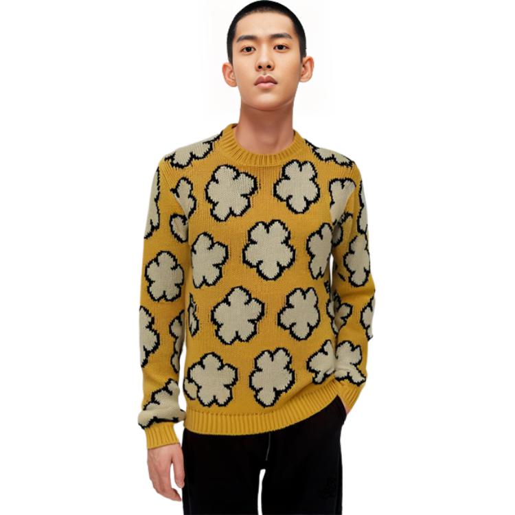 KENZO SS23  Yellow Knit Sweater with Floral Jacquard Design. FD55PU3563CI-40 圖 7