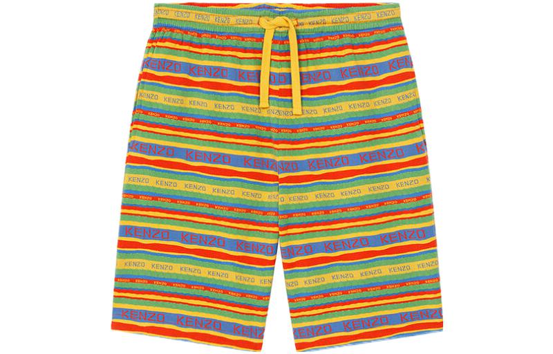 Order KENZO SS23  Yellow Striped Letter Print Relaxed Fit Shorts. FD55PA7794JR-40