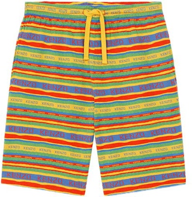 KENZO SS23 Yellow Striped Letter Print Relaxed Fit Shorts. FD55PA7794JR-40 Order KENZO SS23 Yellow Striped Letter Print Relaxed Fit Shorts. FD55PA7794JR-40