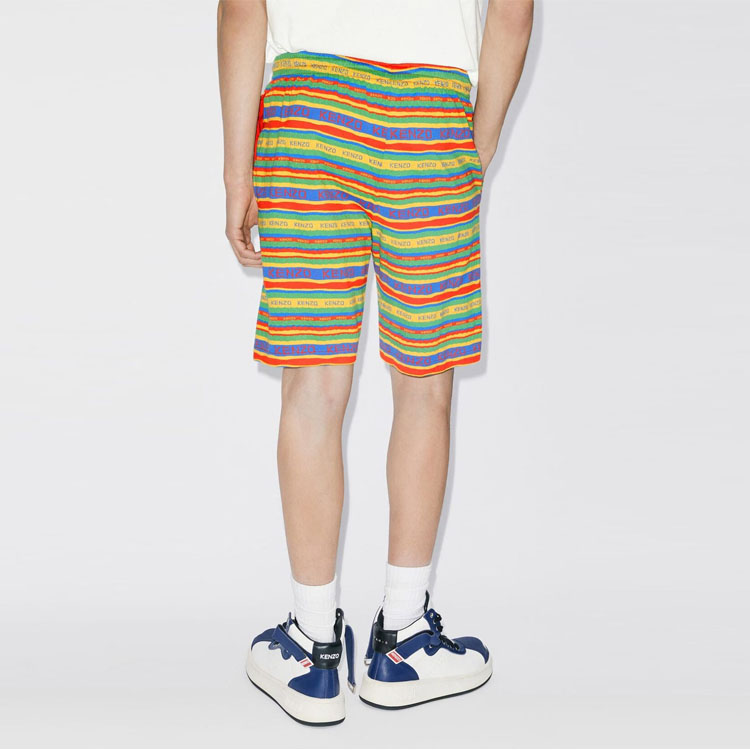 Details for KENZO SS23  Yellow Striped Letter Print Relaxed Fit Shorts. FD55PA7794JR-40