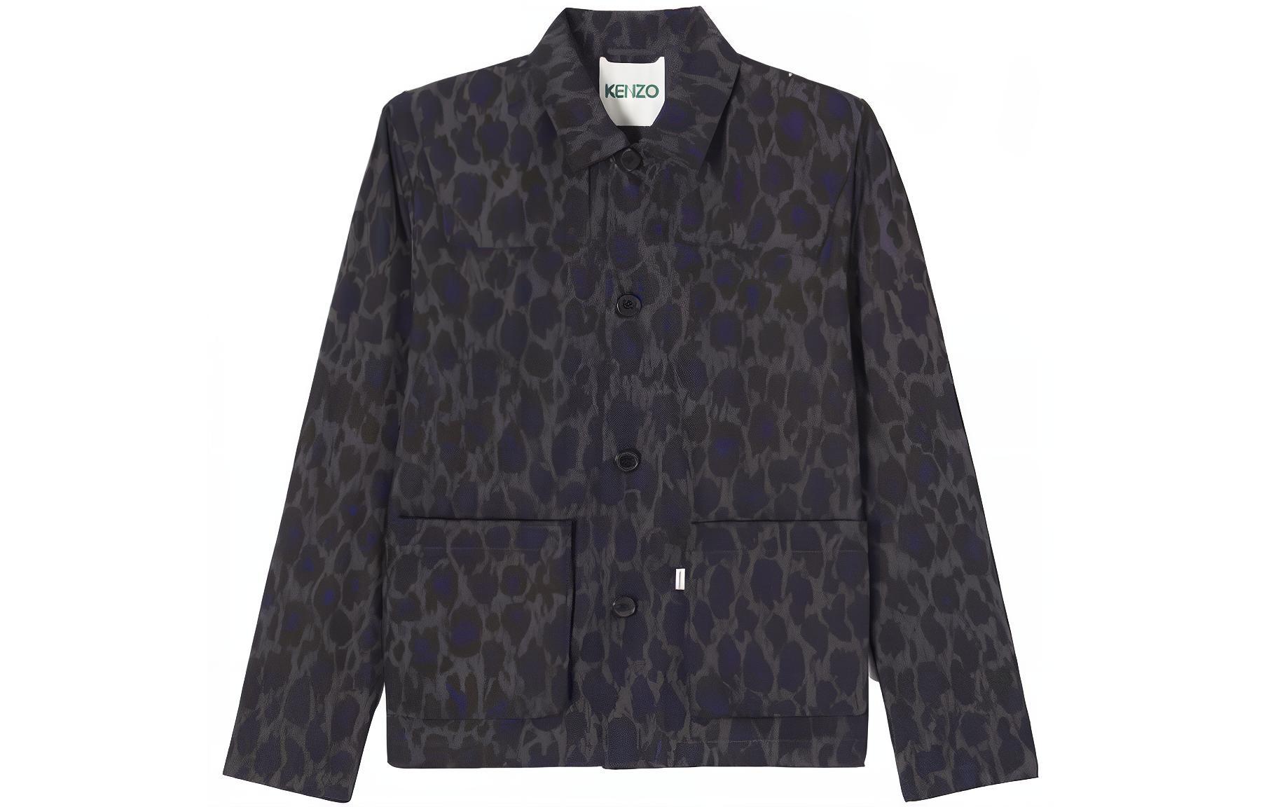 KENZO SS23 All-Over Print Long-Sleeve Button-Up Jacket 5VE3381SB-98