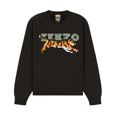 KENZO SS23 Alphabet Print Crewneck Long Sleeve Sweatshirt Unisex Black FD55SW5004ME-99J