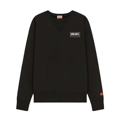 KENZO SS23 Black Loose-Fit Crewneck Sweatshirt with Logo Print FC65SW4184MC-99