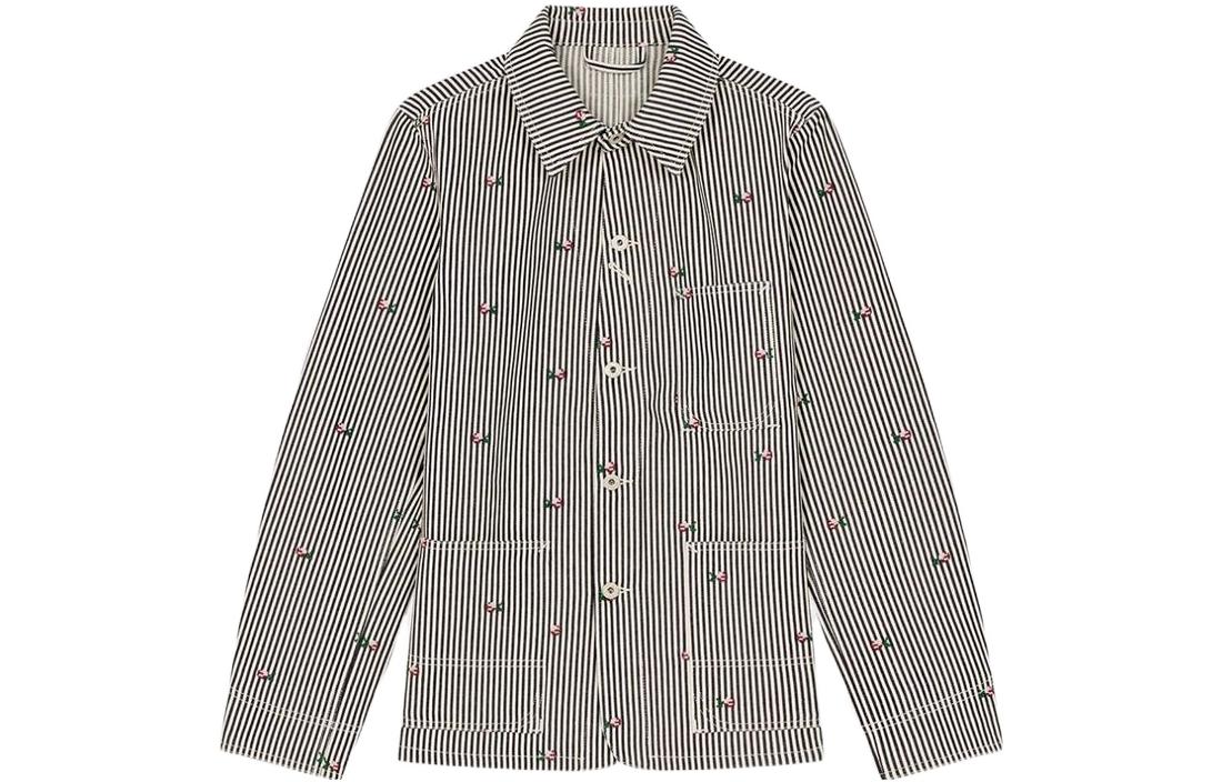 KENZO SS23 Blue Striped Floral Print Denim Jacket Unisex FD55DV1026J1-DM 圖 2