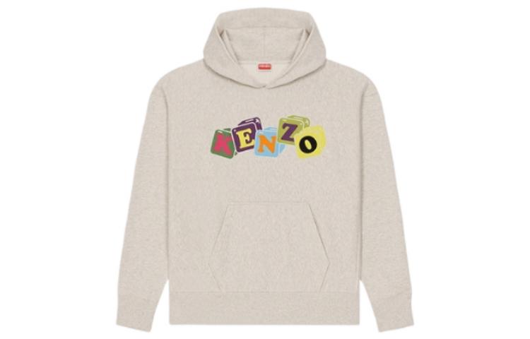 KENZO SS23 Boke Boy Logo Graphic Hoodie Men’s Light Gray FD55SW4964MF-93