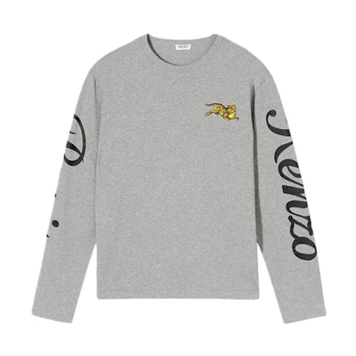 KENZO SS23 Crewneck Pullover Long Sleeve Sweatshirt Grey () F865TS1764SK-95