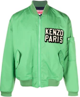 KENZO SS23 Elephant Patch Bomber Jacket Green Long Sleeve FD55BL1279OC-57 KENZO SS23 Elephant Patch Bomber Jacket Green Long Sleeve FD55BL1279OC-57