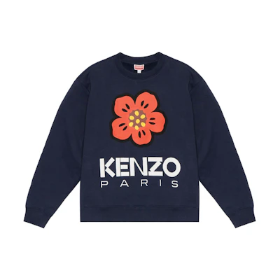 KENZO SS23 Floral Logo Crewneck Pullover Sweatshirt Blue FD55SW4454ME-77