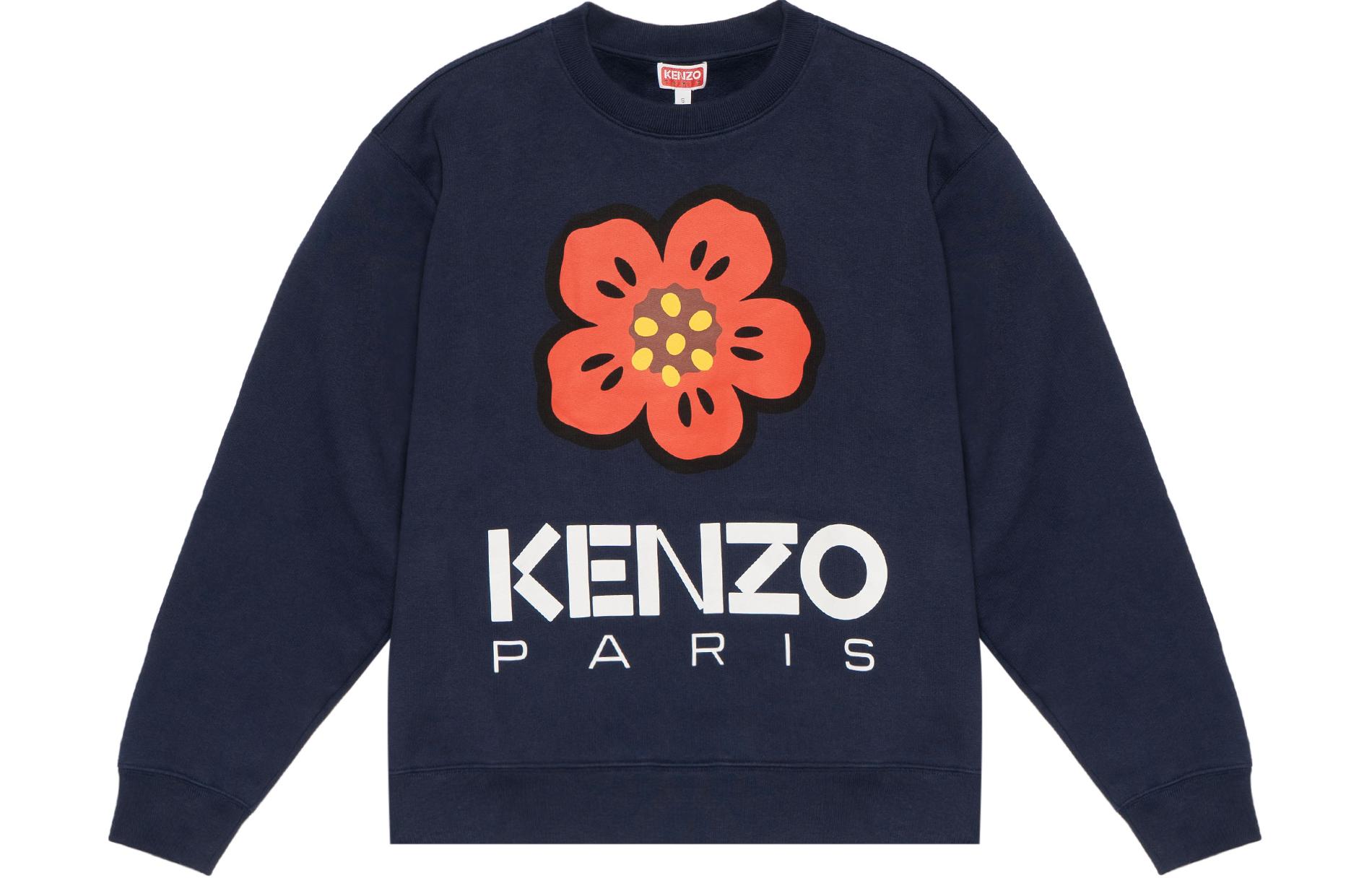 Order KENZO SS23 Floral Logo Crewneck Pullover Sweatshirt Blue FD55SW4454ME-77