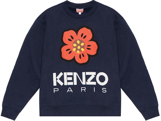 KENZO SS23 Floral Logo Crewneck Pullover Sweatshirt Blue FD55SW4454ME-77 Order KENZO SS23 Floral Logo Crewneck Pullover Sweatshirt Blue FD55SW4454ME-77