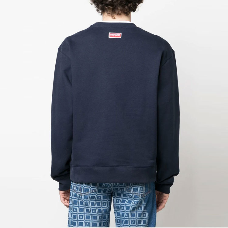 Purchase KENZO SS23 Floral Logo Crewneck Pullover Sweatshirt Blue FD55SW4454ME-77