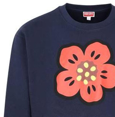 KENZO SS23 Floral Logo Crewneck Pullover Sweatshirt Blue FD55SW4454ME-77 Sizing KENZO SS23 Floral Logo Crewneck Pullover Sweatshirt Blue FD55SW4454ME-77